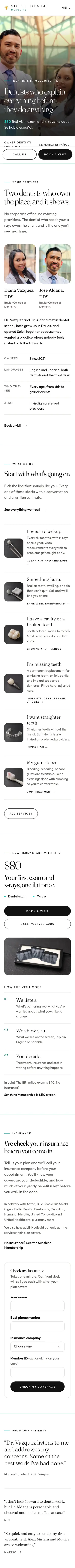Soleil Dental Mesquite website